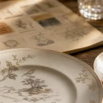 Hermès art de la table : assiettes en porcelaine et filets or