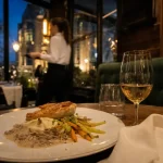 Les princes paris : assiette aux morilles et volaille, ambiance 16e