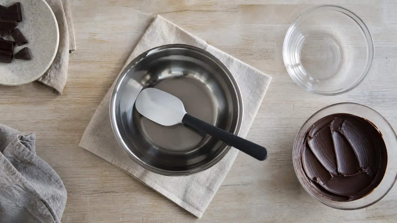 Ustensiles de cuisine maryse en silicone, vue zénithale sur table
