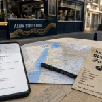 Asian street food berck : smartphone avis sur carte, terrasse de Berck