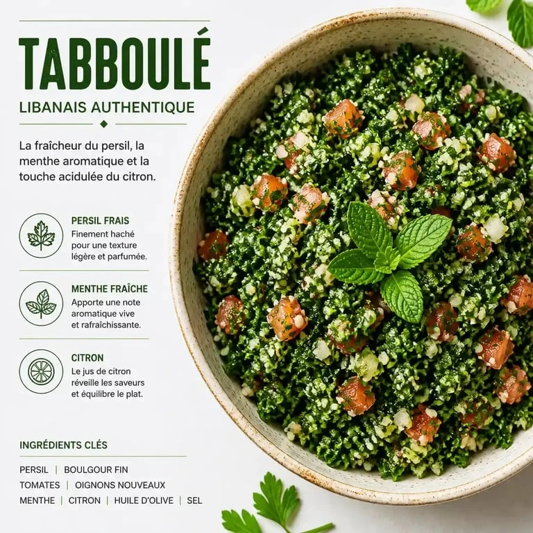 Recette de taboulé libanais authentique avec beaucoup de persil frais