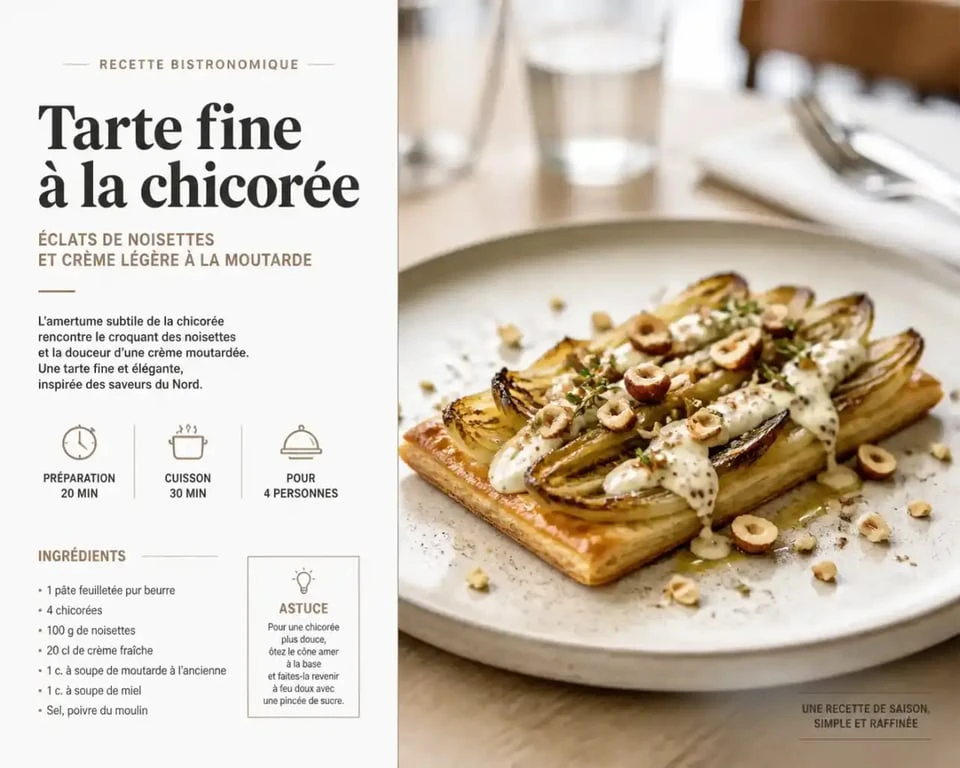 Plat signature tarte à la chicorée chez Brut Maison de Cuisine à Blois