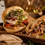 La troïka street food : burger libanais et wrap poulet taouk