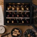 cave à vin la sommeliere ouverte avec clayettes et bouteilles