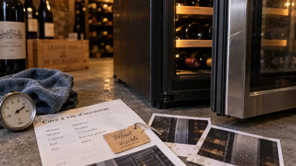 Cave à vin d’occasion : 6 contrôles avant d’accepter une rayure