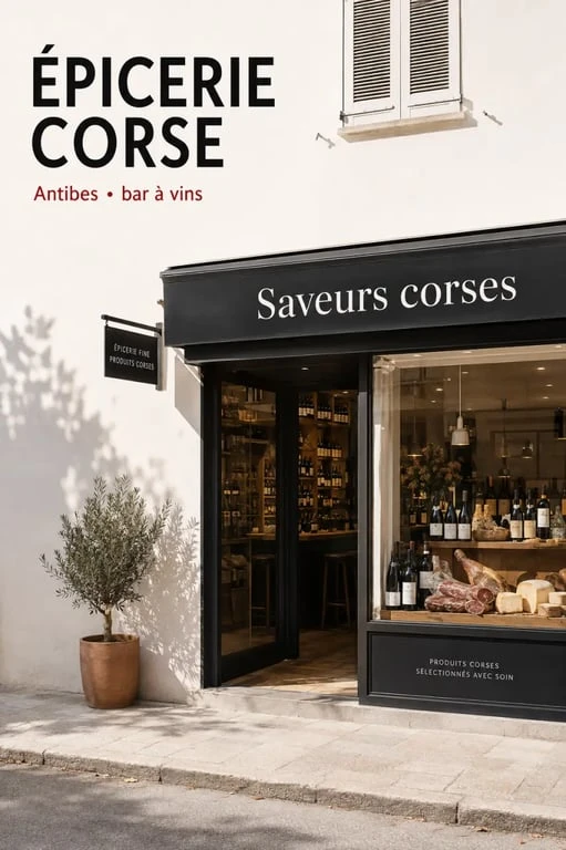 A Serena épicerie fine corse à Antibes, devanture et ambiance locale