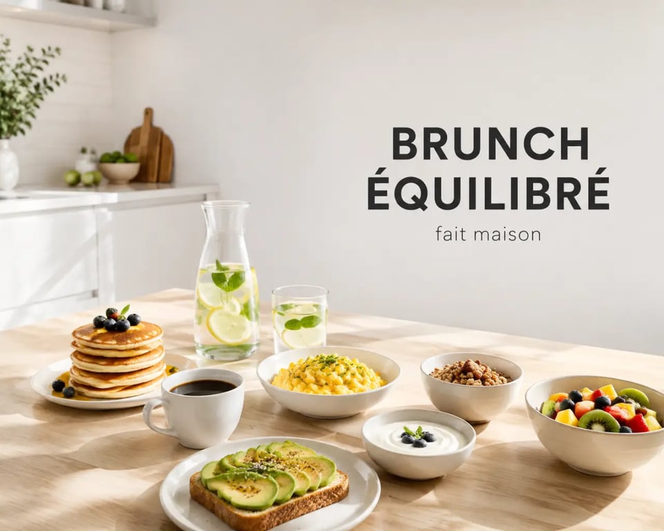 Comment préparer des brunchs gourmands et sains à la maison avec une table de brunch équilibrée, pancakes à l’avoine, avocado toast et fruits frais