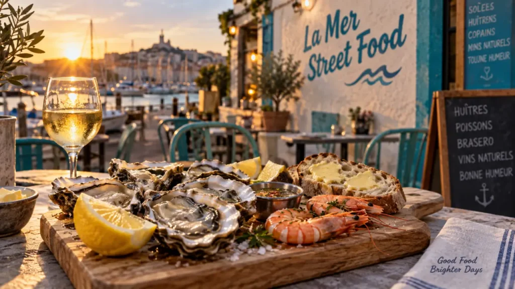 La Mer Street Food Coquillages à Marseille : huîtres à 1 € et plateau à 44 € près du Vieux-Port