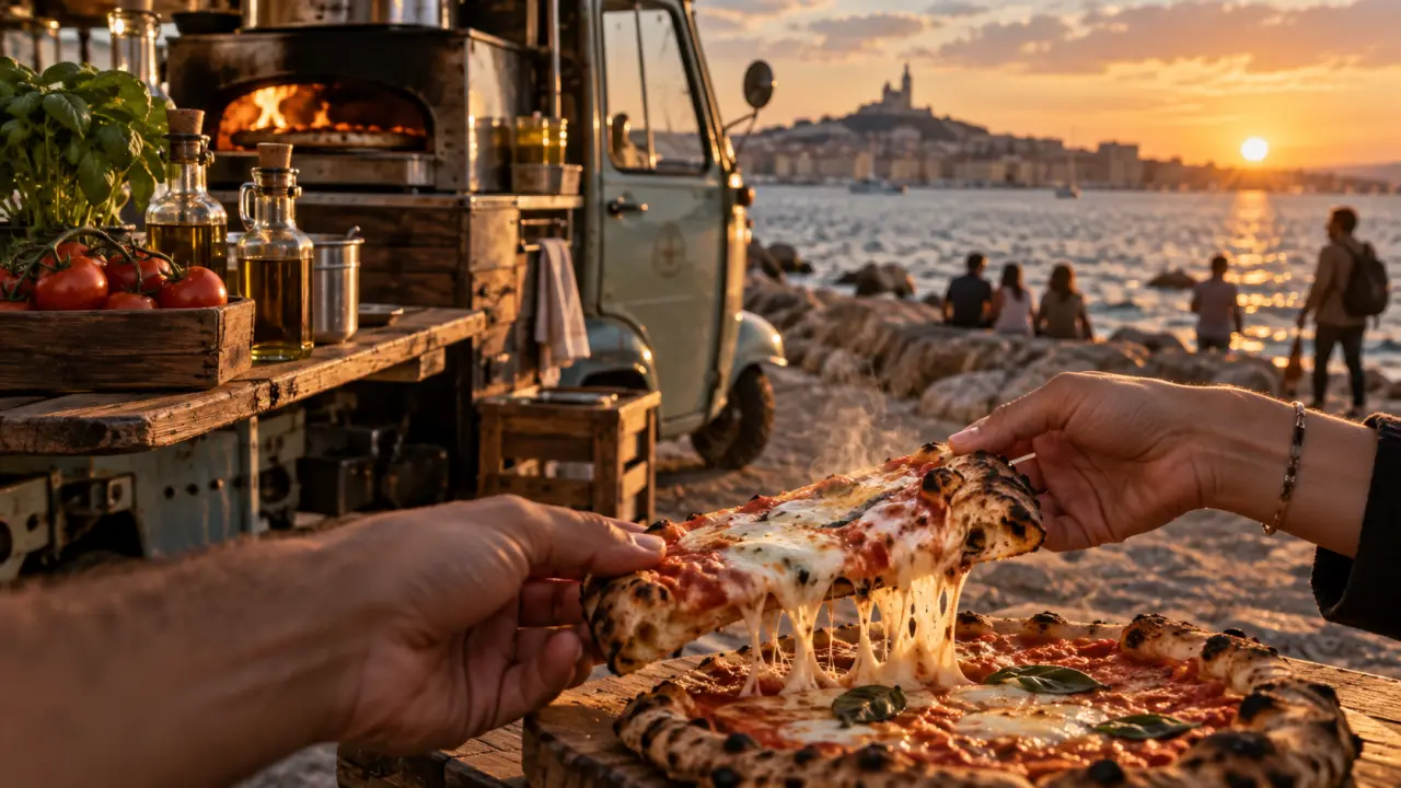 Tranquillo street food : pizza napolitaine fumante près de la mer à Marseille