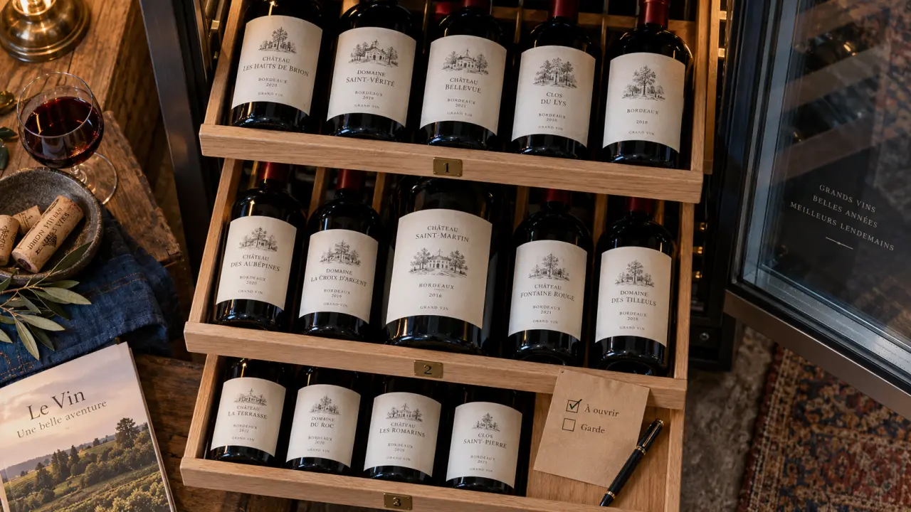 Comment ranger une cave à vin électrique : bouteilles classées sur clayettes, sans gêner le froid