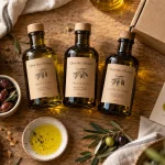 quai des oliviers épicerie fine : huiles d’olive, olives noires et pain, ambiance méditerranéenne