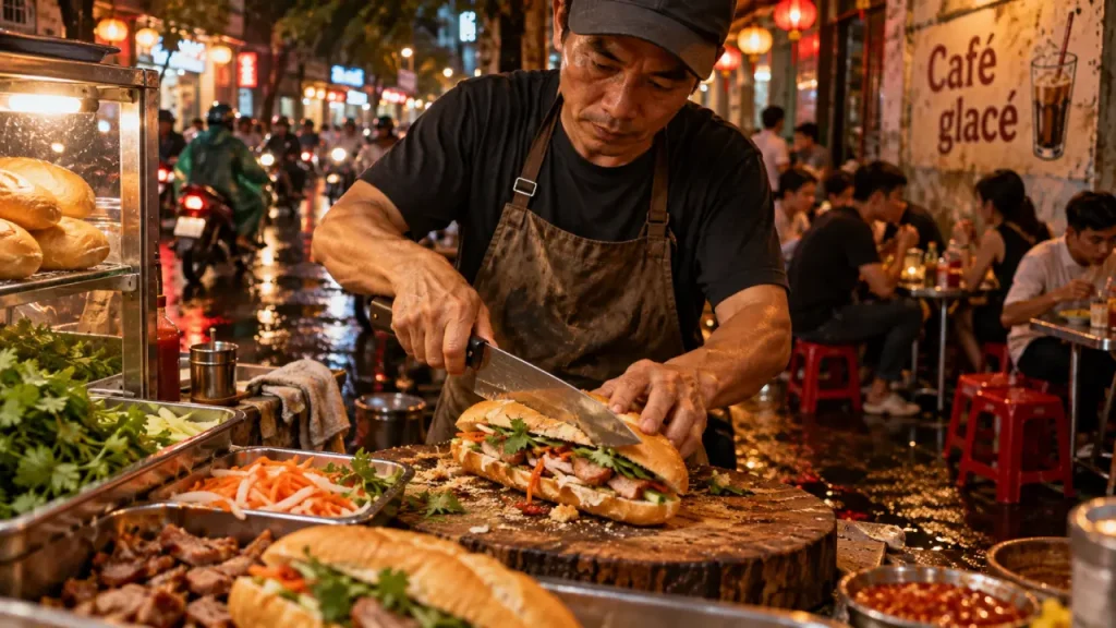 Vietnamese street food à Saigon : du banh mi du matin aux grillades du soir